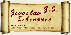 Živoslav Sibinović vizit kartica